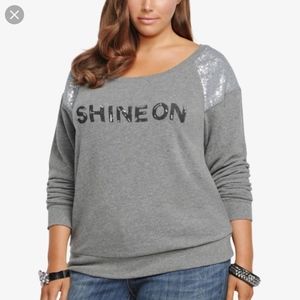 Torrid Grey/Silver Sequin Sweatshirt SIZE 5